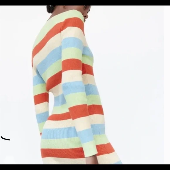 Zara Striped Sweater Mini Dress - Picture 5 of 7